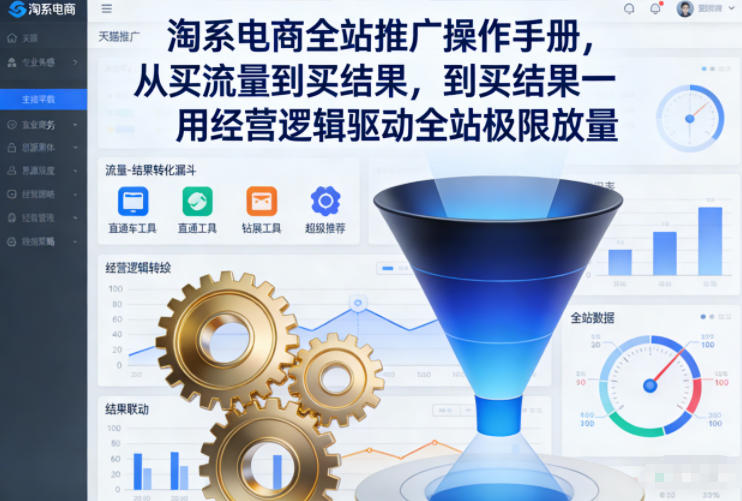 淘系电商全站推广操作手册,从买流量到买结果一用经营逻辑驱动全站极限放量-润格副业网-每天分享热门副业赚钱项目