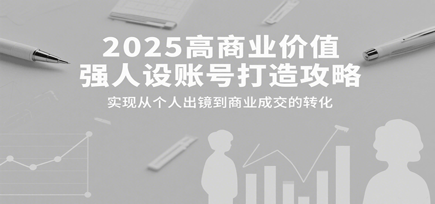 2025高商业价值强人设账号打造攻略，实现从个人出镜到商业成交的转化-润格副业网-每天分享热门副业赚钱项目