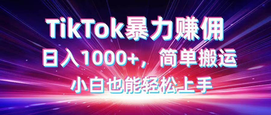 (14402期)TikTok搬运暴力赚佣,日入1000+,简单搬运,小白也能轻松上手-润格副业网-每天分享热门副业赚钱项目