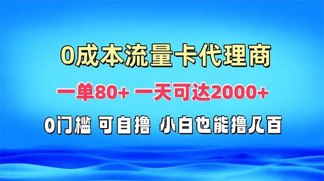 （13391期）免费流量卡代理一单80+ 一天可达2000+-润格副业网-每天分享热门副业赚钱项目
