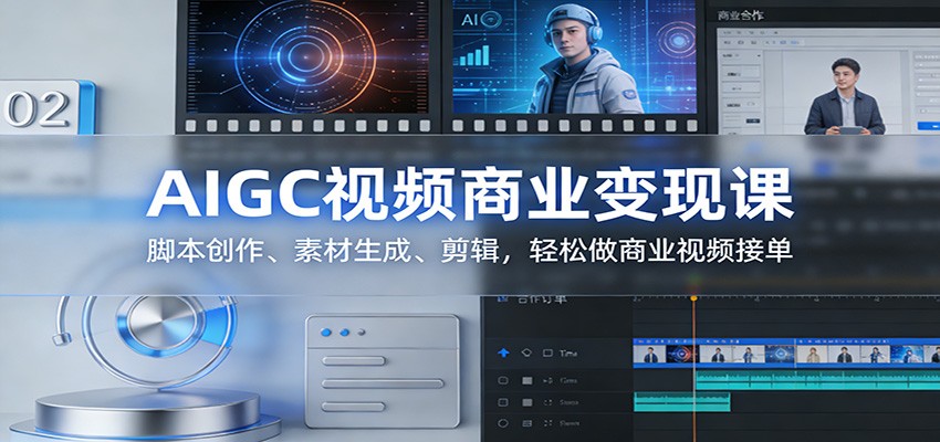 AIGC视频商业变现课：脚本创作、素材生成、剪辑，轻松做商业视频接单-润格副业网-每天分享热门副业赚钱项目
