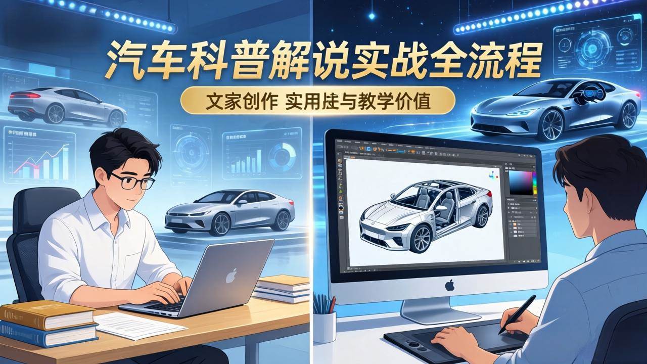 （17665期）抖音汽车科普解说实战：文案+动画+画面处理+去水印全流程，打造专业汽车科普视频-润格副业网-每天分享热门副业赚钱项目