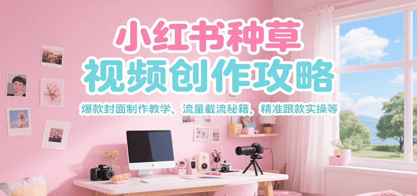 小红书种草视频创作攻略，爆款封面制作教学 ，流量截流秘籍 ，精准跟款实操等-润格副业网-每天分享热门副业赚钱项目