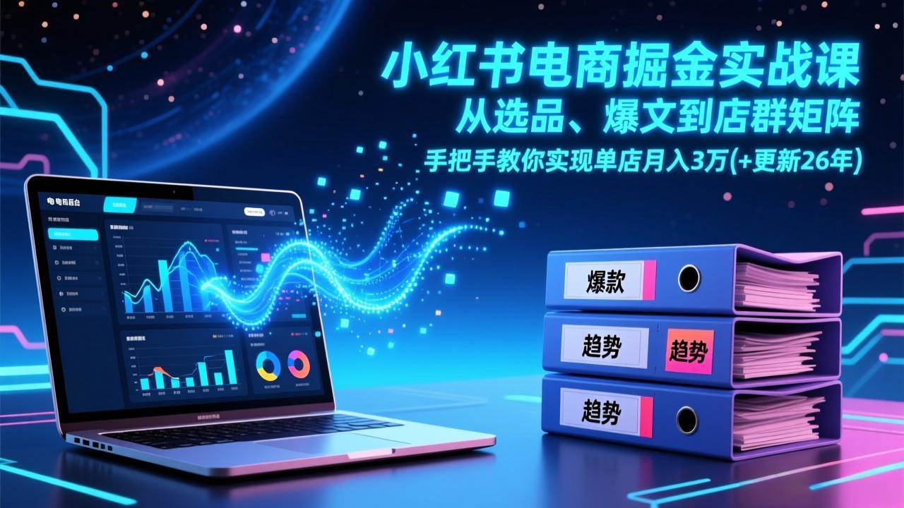 （17290期）小红书电商掘金实战课，从选品、爆文到店群矩阵，手把手教你实现单店月入3万+(更新26年)-润格副业网-每天分享热门副业赚钱项目