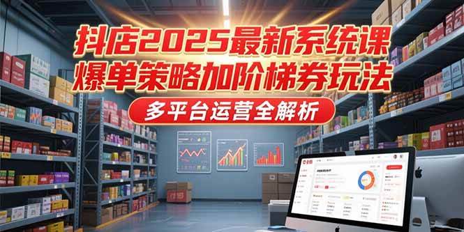 (15214期)抖店2025最新系统课,爆单策略加阶梯券玩法,多平台运营全解析-润格副业网-每天分享热门副业赚钱项目