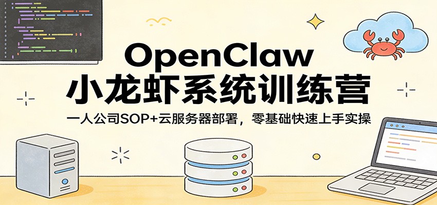 OpenClaw小龙虾系统训练营：一人公司SOP，云服务器部署，零基础快速上手实操-润格副业网-每天分享热门副业赚钱项目