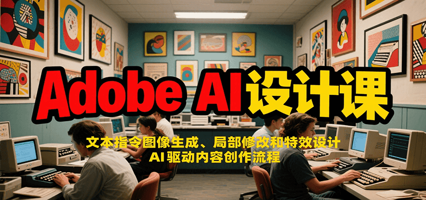 Adobe AI设计课:文本指令图像生成、局部修改和特效设计,AI驱动内容创作流程-润格副业网-每天分享热门副业赚钱项目