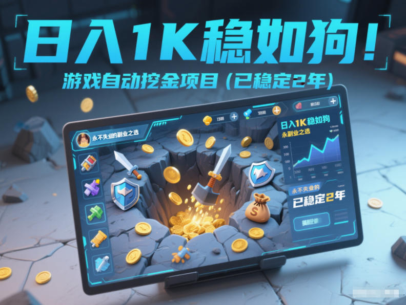 日入1K稳如狗!游戏自动挖金项目(已稳定2年),永不失业的副业之选【揭秘】-润格副业网-每天分享热门副业赚钱项目