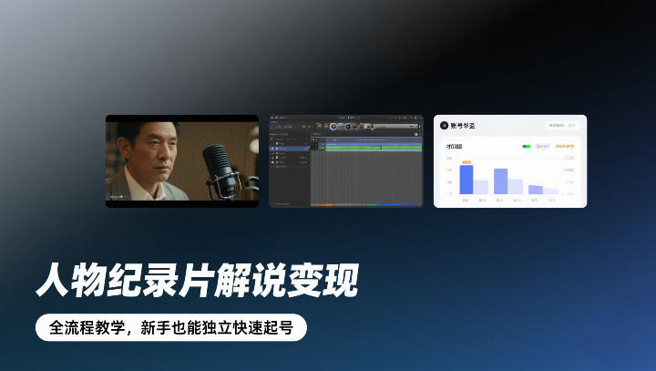 人物纪录片解说变现，全流程教学，新手也能独立快速起号-润格副业网-每天分享热门副业赚钱项目