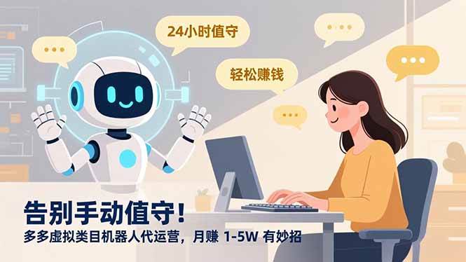 （16921期）告别手动值守！多多虚拟类目机器人代运营，月赚 1-5W 有妙招-润格副业网-每天分享热门副业赚钱项目