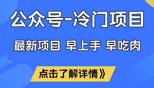 公众号冷门赛道，早上手早吃肉，单月轻松稳定变现1W【揭秘】-润格副业网-每天分享热门副业赚钱项目