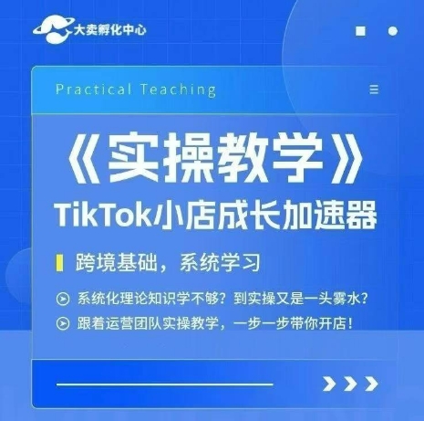 大卖家孵化中心TikTok实操课,TikTok小店成长加速器,跨境基础系统学习,一步一步带你开店-润格副业网-每天分享热门副业赚钱项目