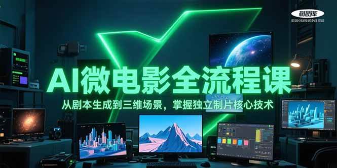 AI微电影全流程课，从剧本生成到三维场景，掌握独立制片核心技术-润格副业网-每天分享热门副业赚钱项目