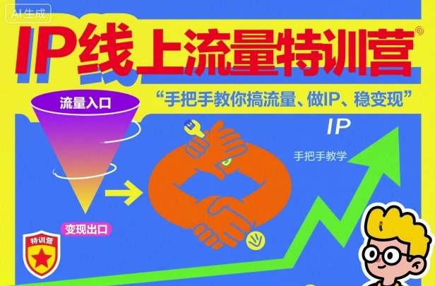 IP线上流量特训营，手把手教你搞流量、做IP、稳变现-润格副业网-每天分享热门副业赚钱项目