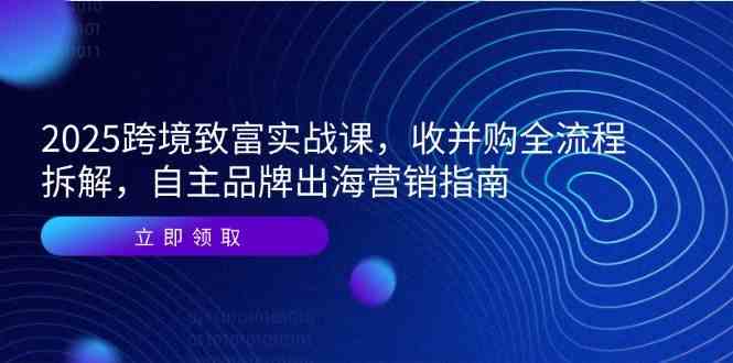 2025跨境致富实战课,收并购全流程拆解,自主品牌出海营销指南-润格副业网-每天分享热门副业赚钱项目