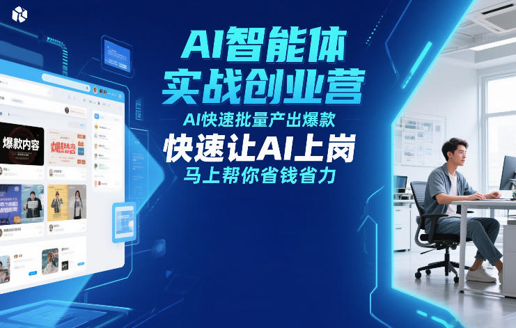 AI智能体实战创业营12月23-25号线下课，AI快速批量产出爆款，快速让AI上岗，马上帮你省钱省力-润格副业网-每天分享热门副业赚钱项目