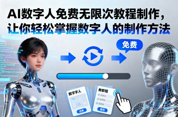 AI数字人免费无限次教程制作,让你轻松掌握数字人的制作方法-润格副业网-每天分享热门副业赚钱项目