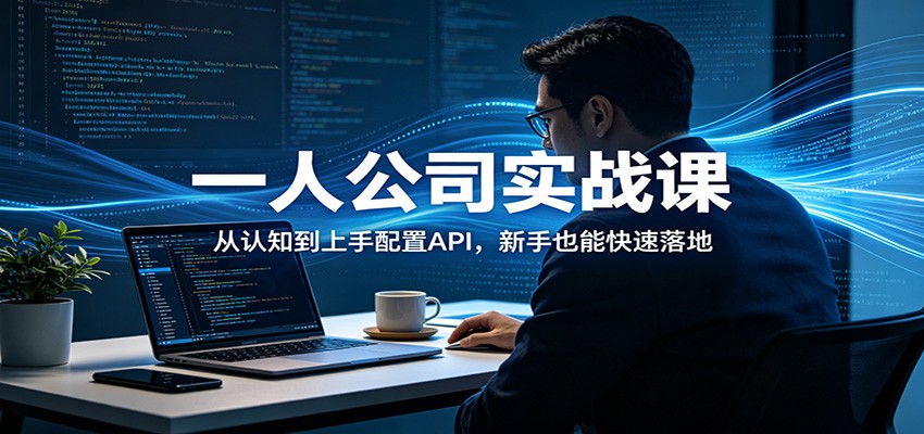 一人公司实战课：从认知到上手配置API，新手也能快速落地-润格副业网-每天分享热门副业赚钱项目