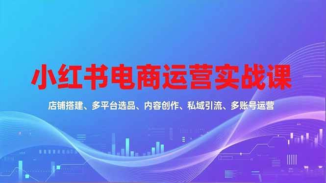 （16695期）小红书电商运营实战课，店铺搭建、多平台选品、内容创作、私域引流、多账号运营等玩法-润格副业网-每天分享热门副业赚钱项目