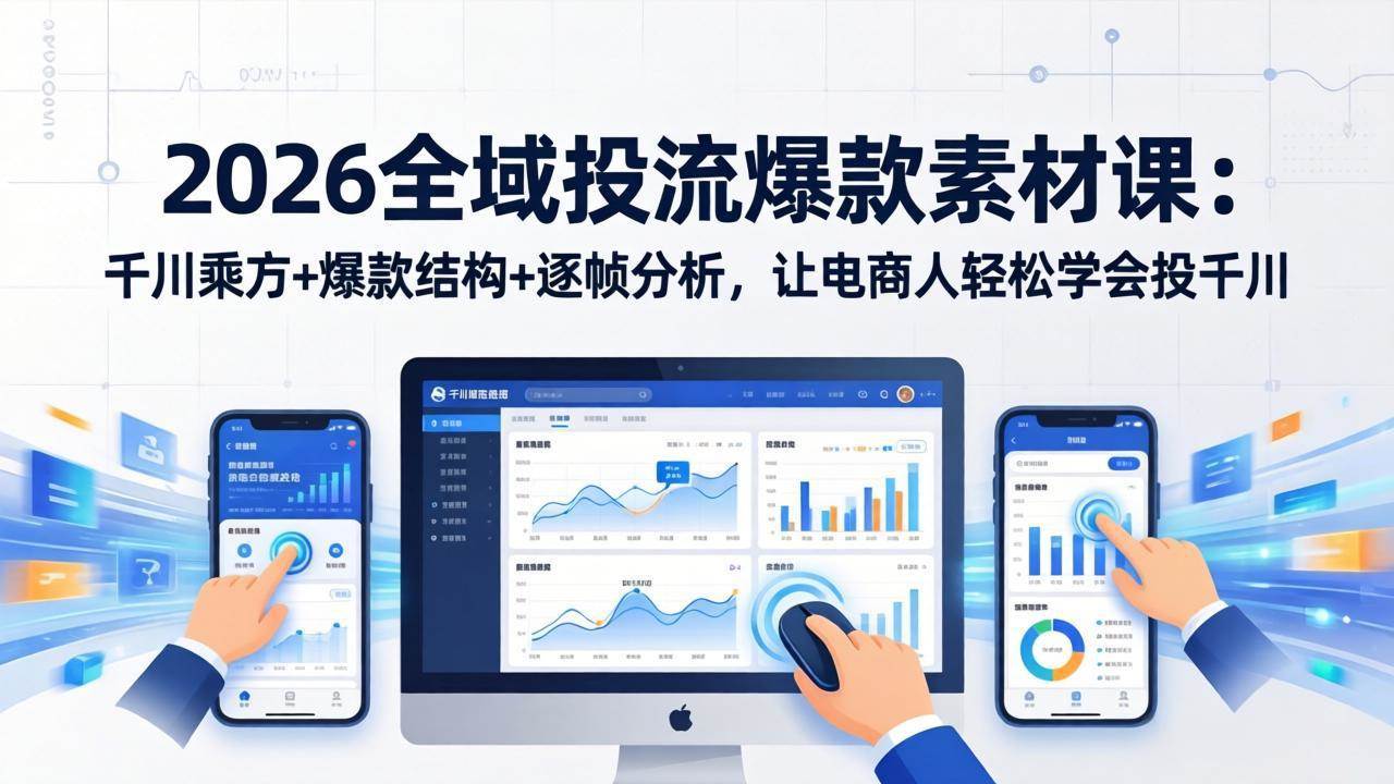 （17705期）2026全域投流爆款素材课：千川乘方+爆款结构+逐帧分析，让电商人轻松学会投千川-润格副业网-每天分享热门副业赚钱项目