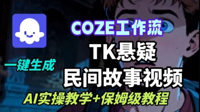 Coze扣子工作流一键生成TK悬疑民间故事视频,AI实操教学+保姆级教程-润格副业网-每天分享热门副业赚钱项目