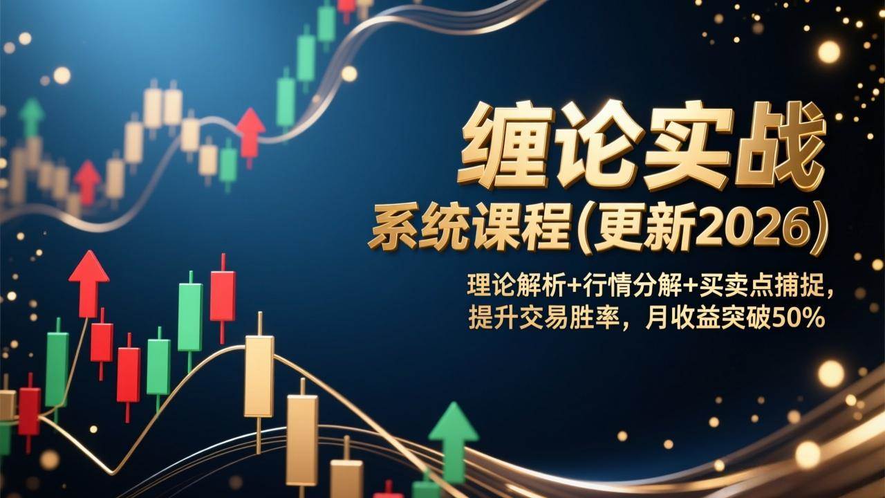 (17136期)缠论实战系统课程(更新2026),理论解析+行情分解+买卖点捕捉,提升交易胜率,月收益突破50%-润格副业网-每天分享热门副业赚钱项目