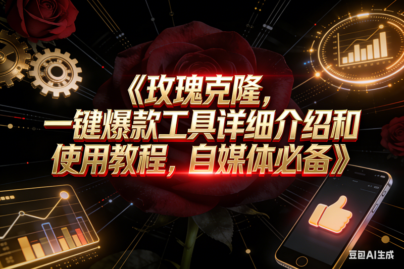 （16828期）玫瑰克隆工具，自媒体神器，一键爆款，详细使用教程和软件下载-润格副业网-每天分享热门副业赚钱项目