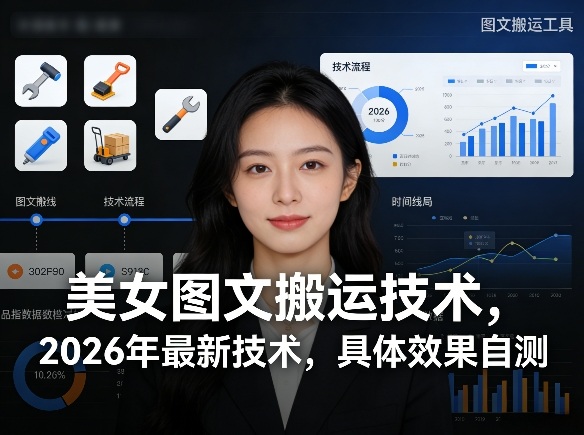 美女图文搬运技术，2026年最新技术，具体效果自测-润格副业网-每天分享热门副业赚钱项目