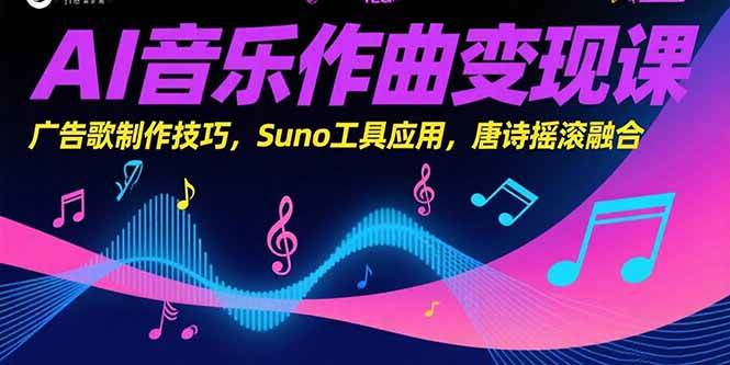 (15370期)AI音乐作曲变现课,广告歌制作技巧,Suno工具应用,唐诗摇滚融合-润格副业网-每天分享热门副业赚钱项目