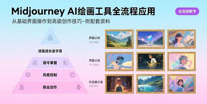 (15628期)Midjourney AI绘画工具全流程应用,从基础界面操作到高级创作-附配套资料-润格副业网-每天分享热门副业赚钱项目