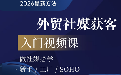 2026外贸社媒获客入门课-润格副业网-每天分享热门副业赚钱项目