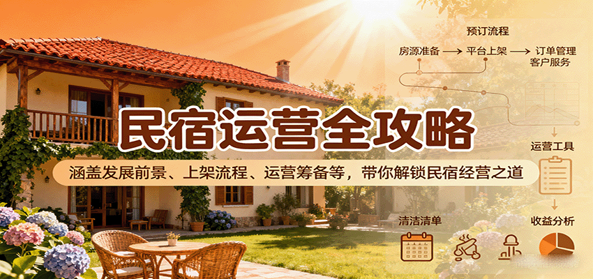 民宿运营全攻略：涵盖发展前景、上架流程、运营筹备等，带你解锁民宿经营之道-润格副业网-每天分享热门副业赚钱项目