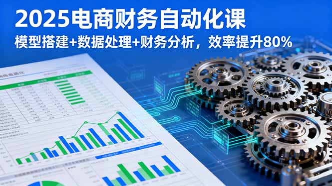 2025电商财务自动化课，模型搭建+数据处理+财务分析，效率提升80%-润格副业网-每天分享热门副业赚钱项目