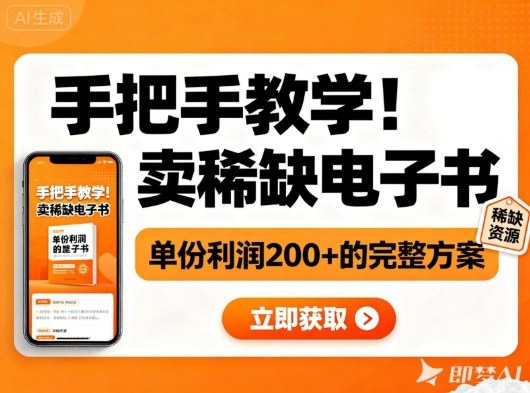 手把手教学！在小红书卖稀缺电子书，单份利润2张+的完整方案-润格副业网-每天分享热门副业赚钱项目
