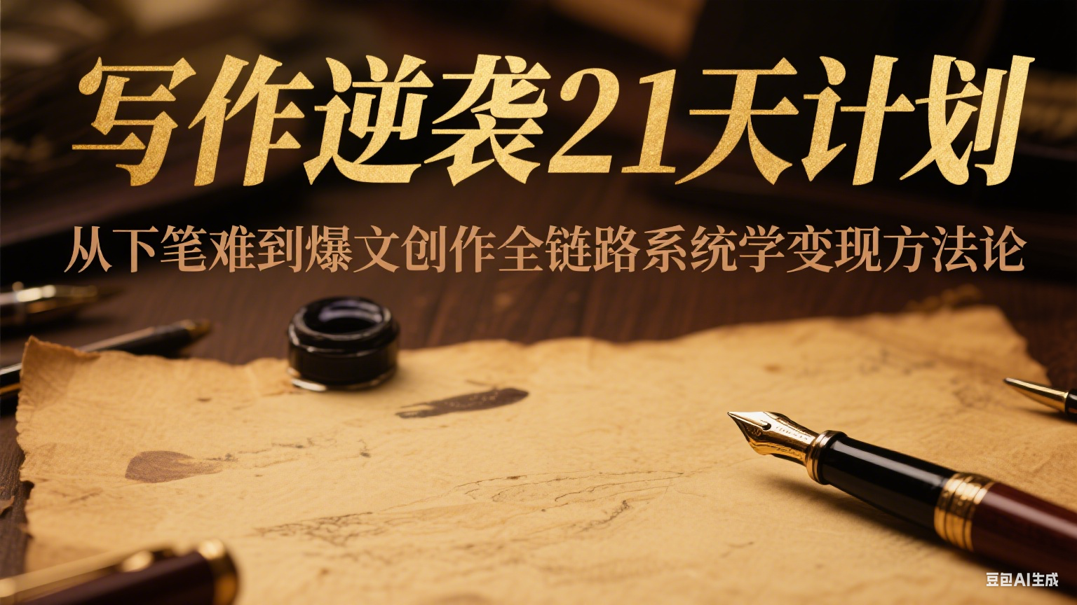 写作逆袭21天计划：从下笔难到爆文创作全链路系统学变现方法论-润格副业网-每天分享热门副业赚钱项目