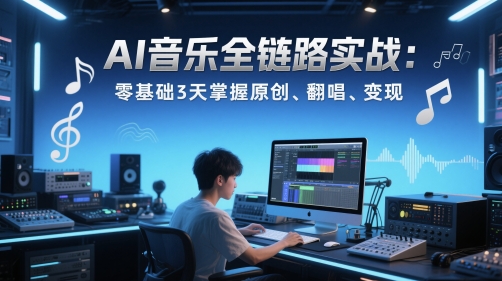 AI音乐全链路实战变现课：零基础3天掌握原创、翻唱、变现-润格副业网-每天分享热门副业赚钱项目