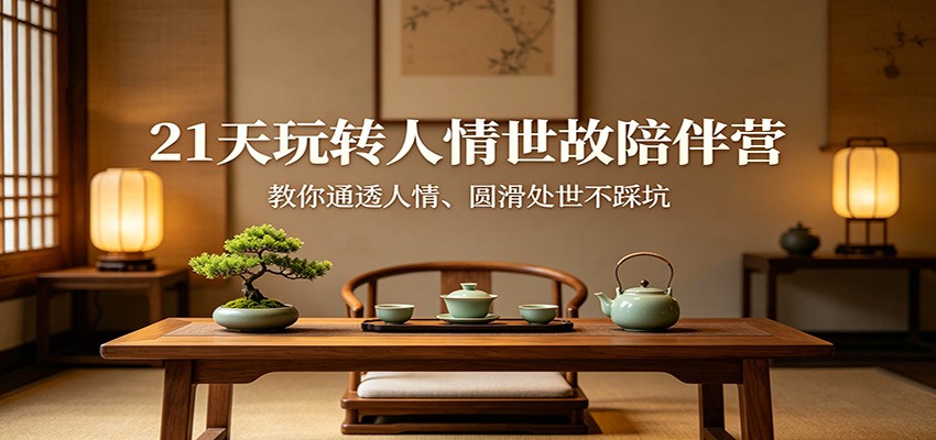 21天玩转人情世故陪伴营：教你通透人情、圆滑处世不踩坑-润格副业网-每天分享热门副业赚钱项目