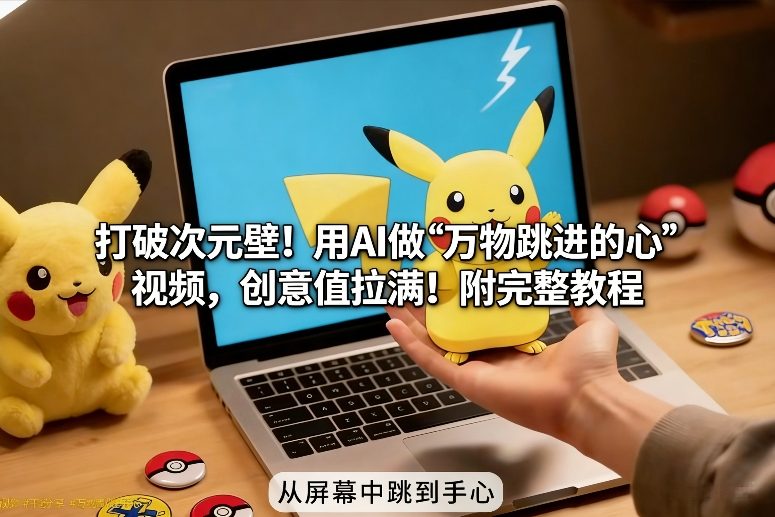 打破次元壁!用AI做【万物跳进手心】视频,创意值拉满!附完整教程-润格副业网-每天分享热门副业赚钱项目
