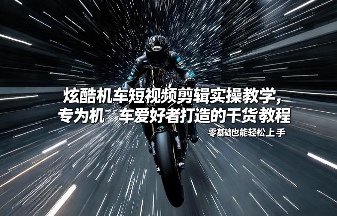 炫酷机车短视频剪辑实操教学，专为机车爱好者打造的干货教程，零基础也能轻松上手-润格副业网-每天分享热门副业赚钱项目