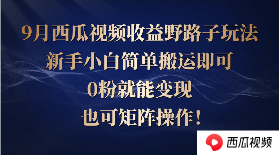 （12760期）西瓜视频收益野路子玩法，新手小白简单搬运即可，0粉就能变现，也可矩…-润格副业网-每天分享热门副业赚钱项目