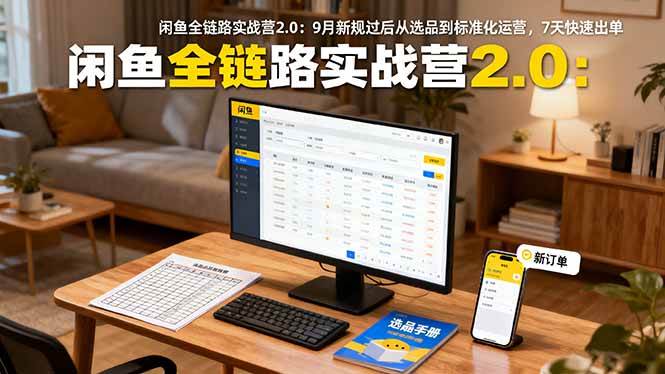 （16263期）闲鱼全链路实战营2.0：9月新规过后从选品到标准化运营，7天快速出单-润格副业网-每天分享热门副业赚钱项目