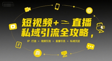 短视频+直播私域引流全攻略,IP打造 +视频引流 +直播引流 +私域沉淀-润格副业网-每天分享热门副业赚钱项目