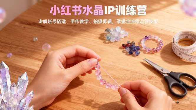 （16475期）小红书水晶IP训练营，讲解账号搭建、手作教学、拍摄剪辑，全流程运营技能-润格副业网-每天分享热门副业赚钱项目