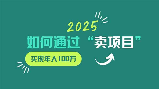 (14176期)2025年如何通过“卖项目”实现年入100万-润格副业网-每天分享热门副业赚钱项目