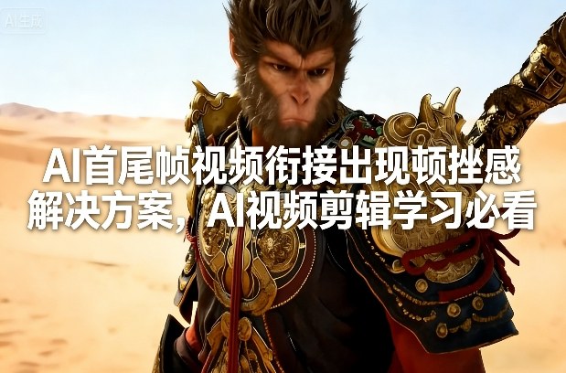 AI首尾帧视频衔接出现顿挫感解决方案，AI视频剪辑学习必看-润格副业网-每天分享热门副业赚钱项目