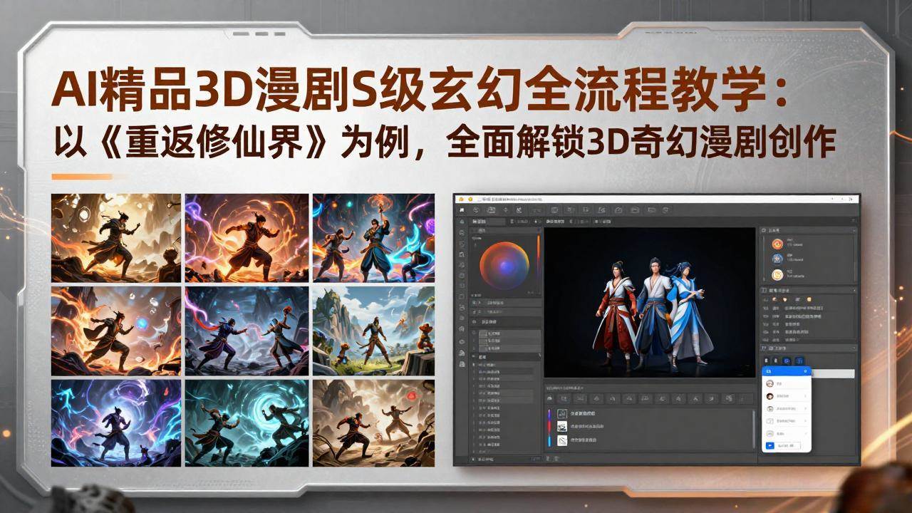（17882期）AI精品3D漫剧S级玄幻全流程教学：以《重返修仙界》为例，全面解锁3D奇幻漫剧创作-润格副业网-每天分享热门副业赚钱项目