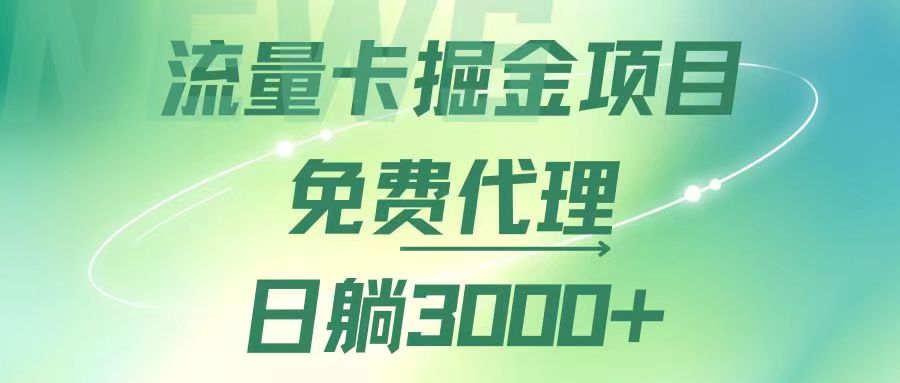 (12321期)流量卡掘金代理,日躺赚3000+,变现暴力,多种推广途径-润格副业网-每天分享热门副业赚钱项目