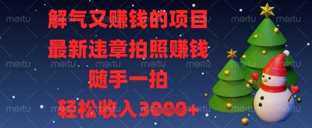 解气又挣钱的项目,最新违章拍照挣钱,随手一拍,轻松收入数张【揭秘】-润格副业网-每天分享热门副业赚钱项目