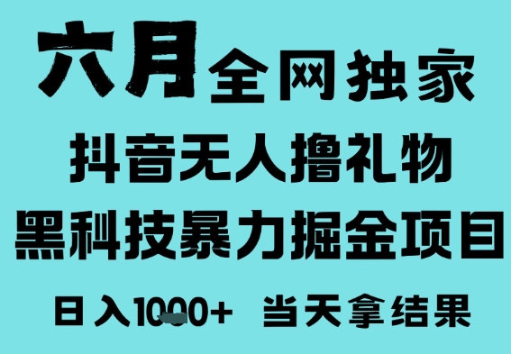 25年6月高爆抖音无人直播最新撸音浪掘金项目,门槛低小白可做,无脑日入1k,可矩阵放大【揭秘】-润格副业网-每天分享热门副业赚钱项目