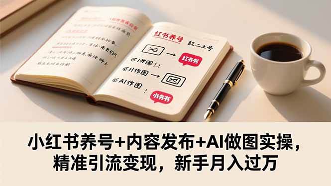 （16498期）小红书养号+内容发布+AI做图实操，精准引流变现，新手月入过万-润格副业网-每天分享热门副业赚钱项目